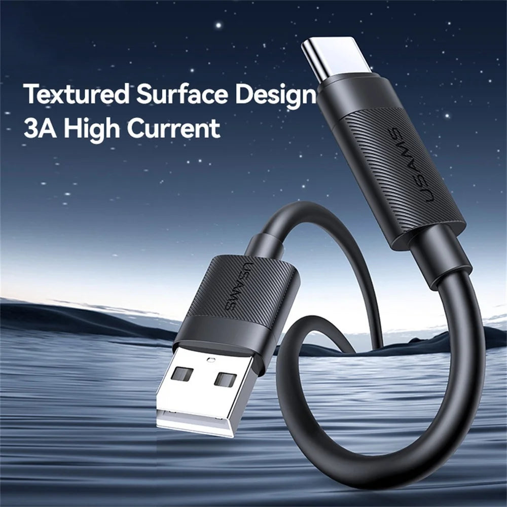 USAMS SJ777 U94 3A 18W USB-A to Type-C Fast Charging Cable Data Transfer Cord for Phones / Tablets - 2