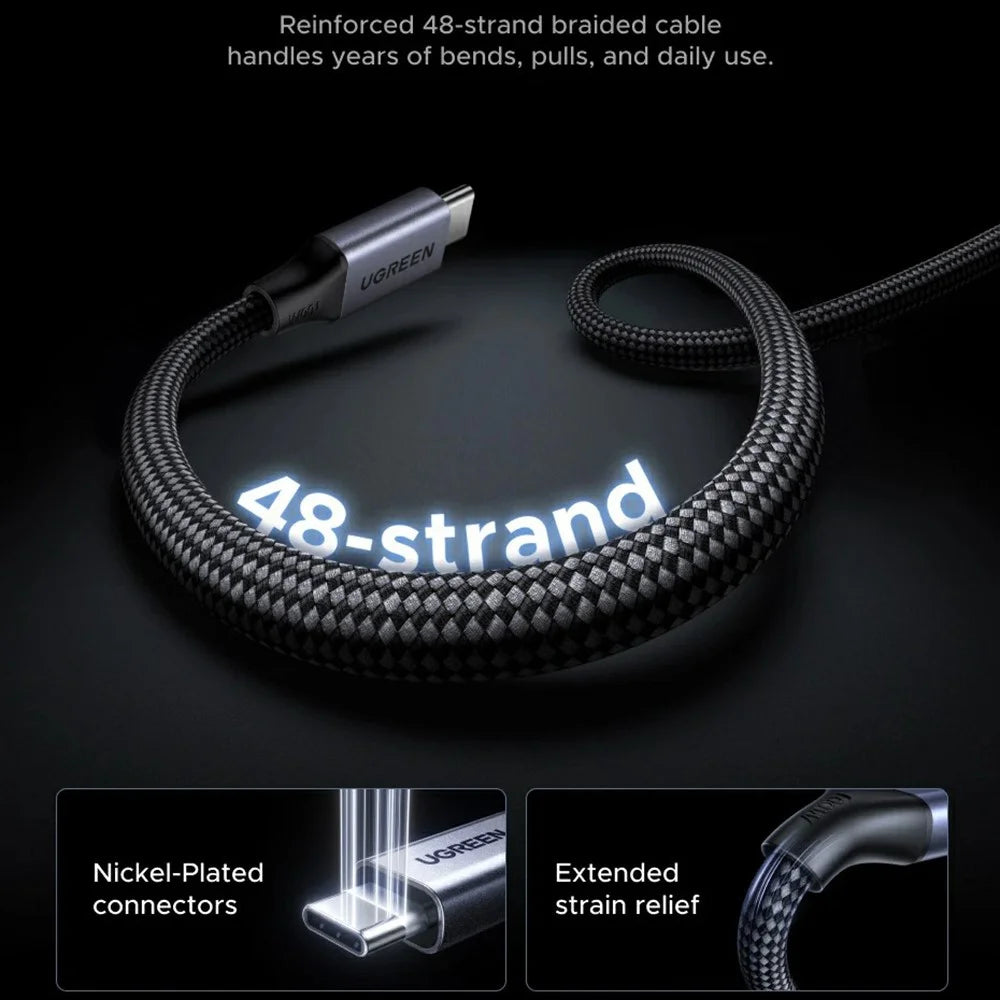 UGREEN 55517 1m Magnetic USB C to USB C Cable PD 100W Fast Charging Data Cord for MacBook / iPhone / iPad - 5