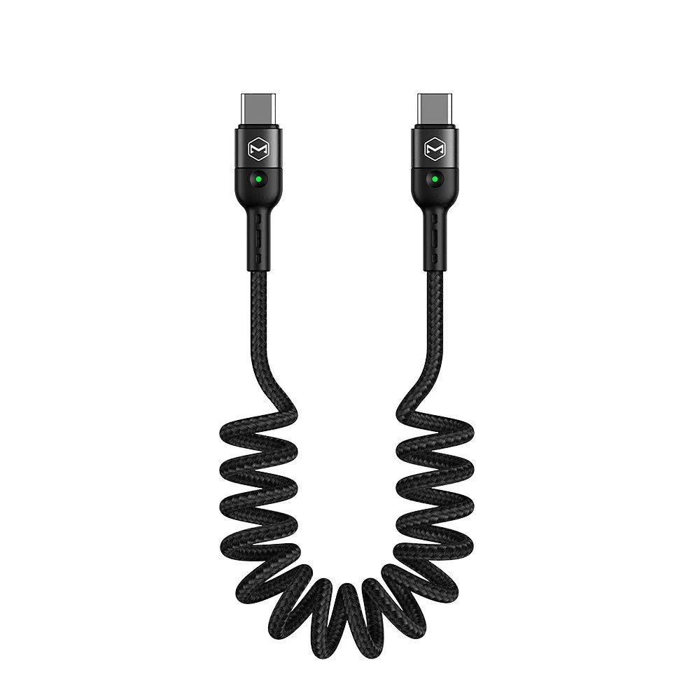 MCDODO MDD for iPhone 15 Series PD 60W Type-C to Type-C Data Coiled Cable Charging Cord - 1