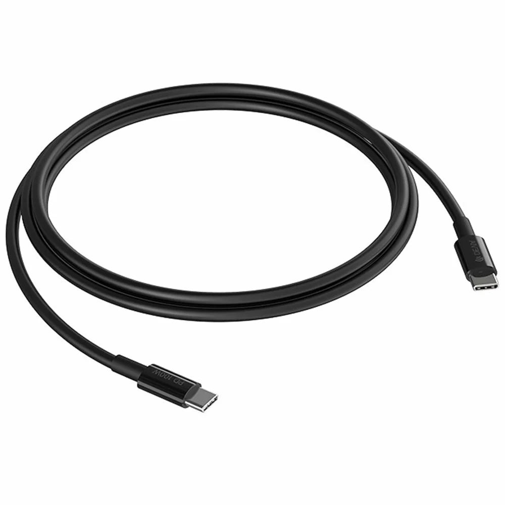 DEVIA EC317 Smart Series 1.5m Type-C to Type-C PD 100W Fast Charging Cable TPE Data Cord - Black - 2