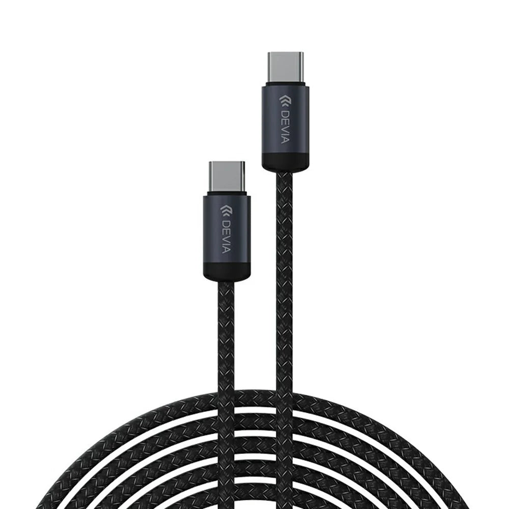 DEVIA EC646 Gracious Series 1m Type-C to Type-C Cable PD 60W Fast Charging Data Cord - Black - 1