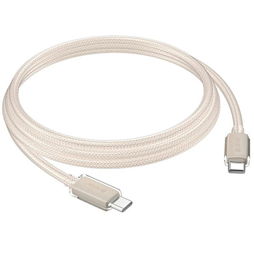 DEVIA EC688 Extreme Speed Series 1.5m Type-C to Type-C Data Cable PD 60W Fast Charging Cord - Desert Gold - 1