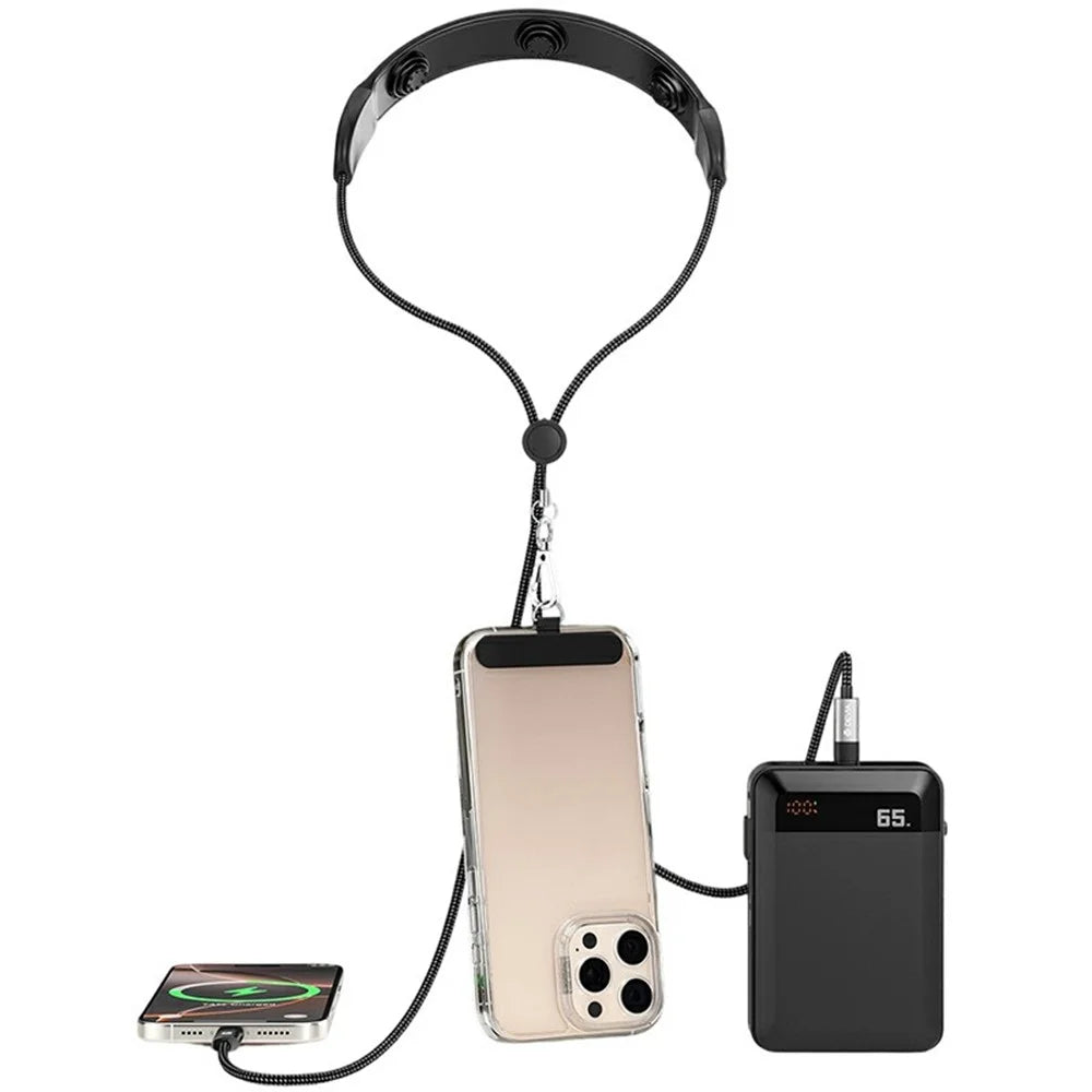 DEVIA EC317 1.5m Ultra4 Type-C to Type-C PD 100W Fast Charging Cable Massager Lanyard 3 in 1 Data Cord - Blacklti Function Portable Device For Office Travel - 1