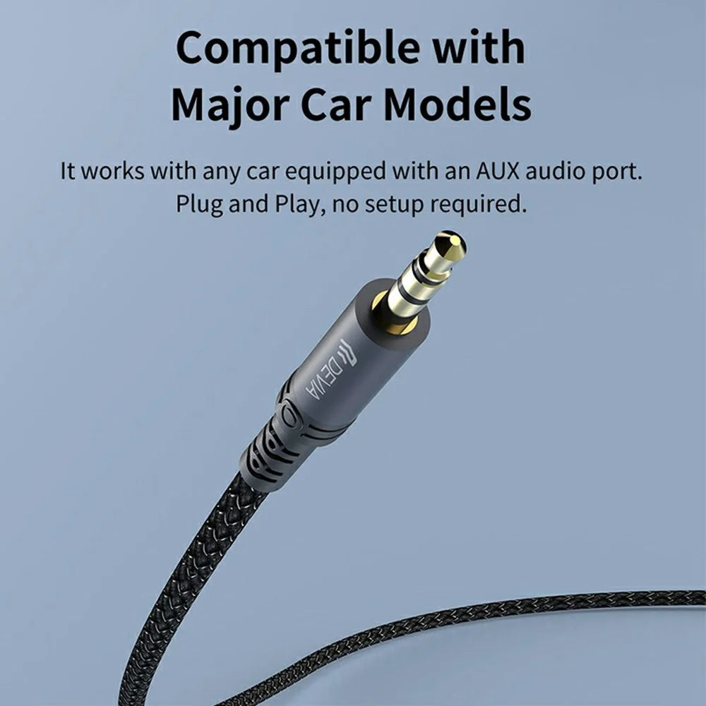 DEVIA EC618 1m Ipure Series 3.5mm Audio Cable Clear Sound Braided Nylon Audio Cable - Black - 5