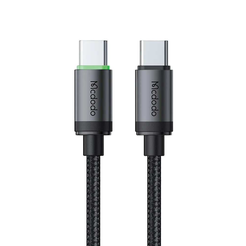 MCDODO CA-4410 1m Type-C to Type-C Cable 60W Fast Charging Data Cord with LED Light - Black - 1