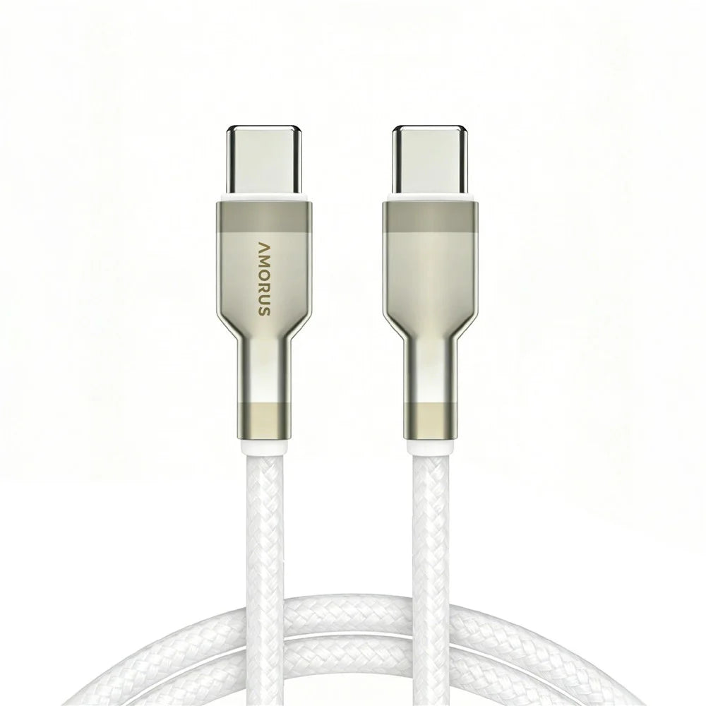 AMORUS 1m PD 3.0 60W Fast Charging USB-C to USB-C Cable Nylon Braided Data Wire for Samsung / Xiaomi / Google - 1