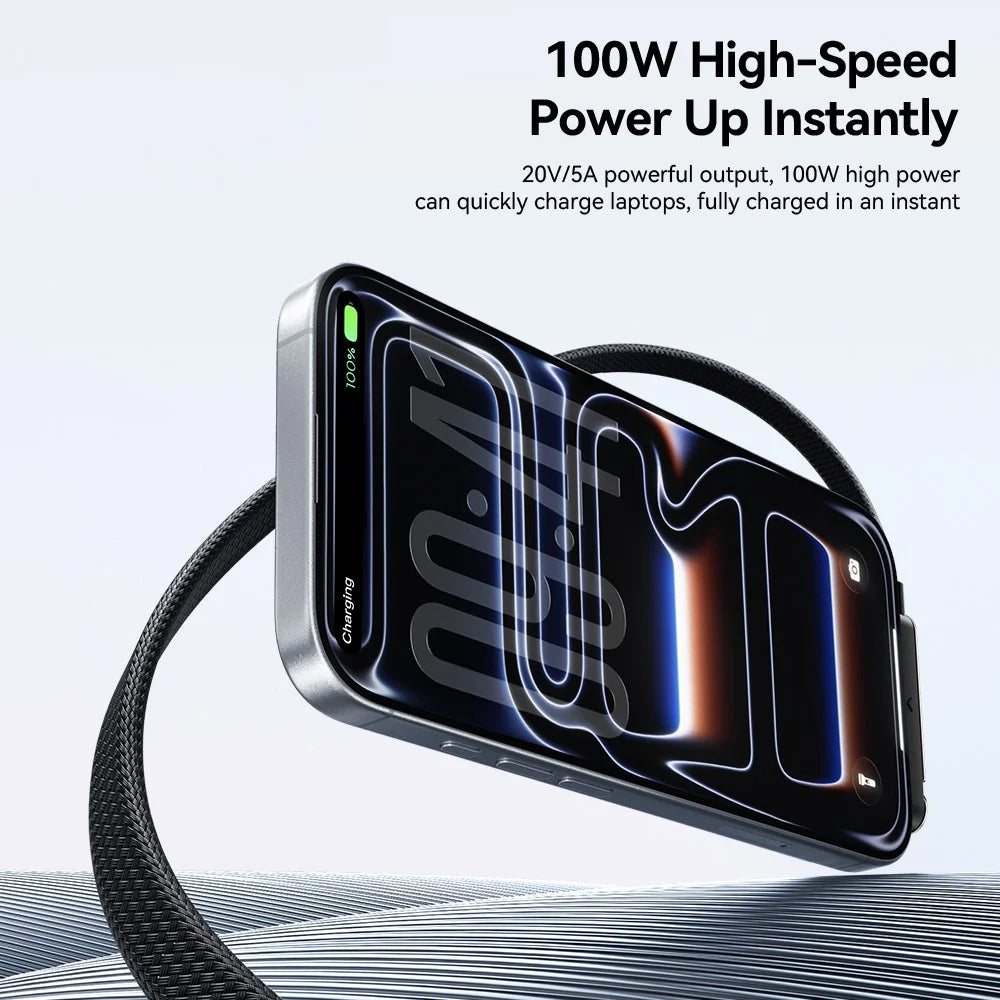 ESSAGER 1m USB-C to USB-C L-Shape 100W Fast Charging Cable with Stand for Gaming Charging - Tarnish - 6