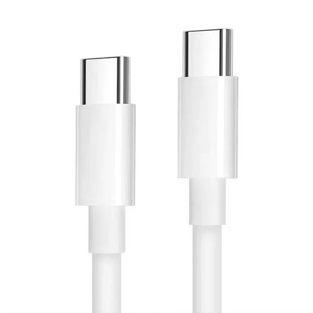 COTECI 32117 1m USB-C to USB-C Fast Charging Cable 60W 20Gbps Data Transfer Wire - White - 1