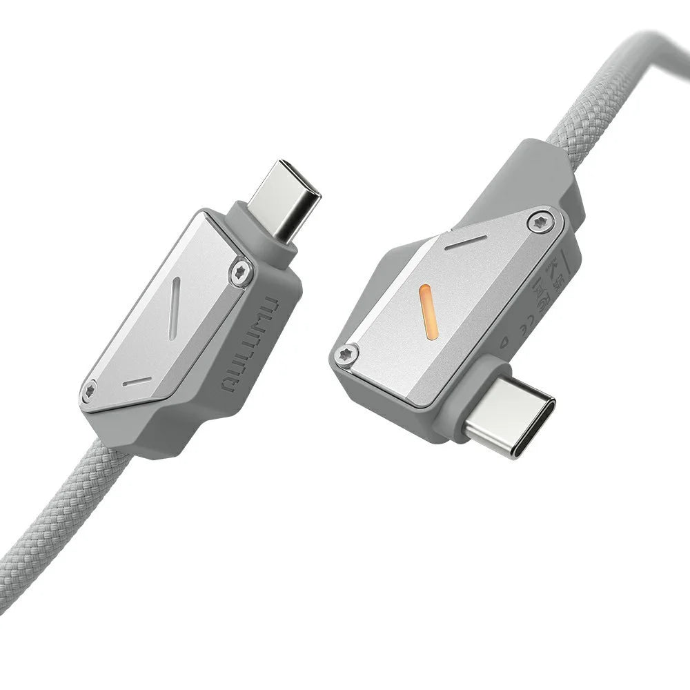 AULUMU M07 1.2m 240W USB-C to USB-C Cable Fast Charging Cord Aluminum Alloy Construction - Silver - 3