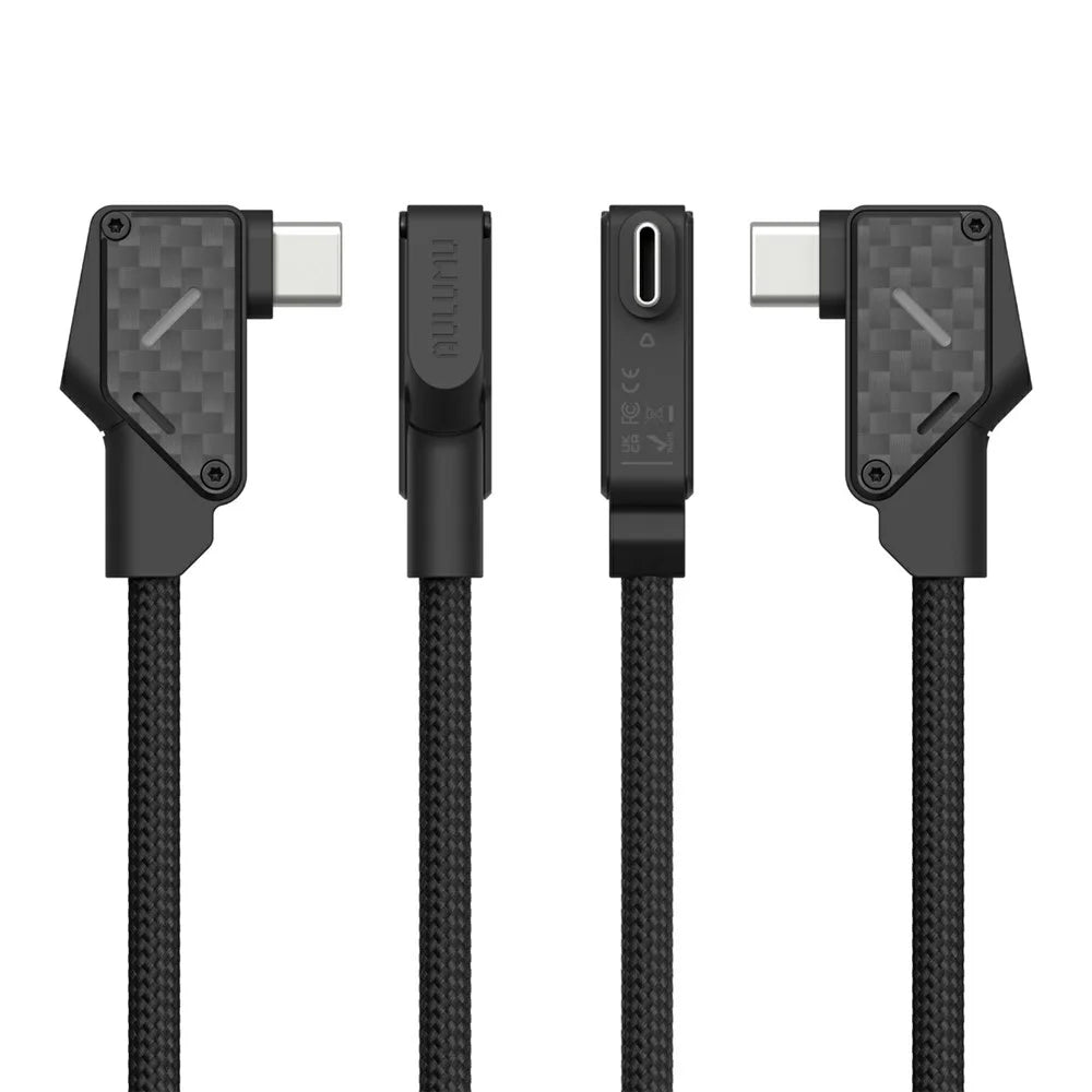 AULUMU M07 1.2m 240W USB-C to USB-C Cable 40Gbps Fast Charging Data Cord Carbon Fiber Construction - Black - 5