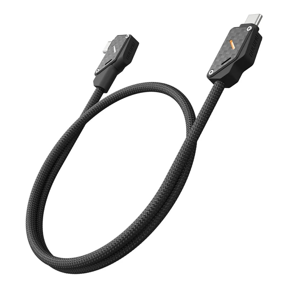 AULUMU M07 2m 240W USB-C to USB-C Cable 40Gbps Fast Charging Data Cord Carbon Fiber Construction - Black - 1