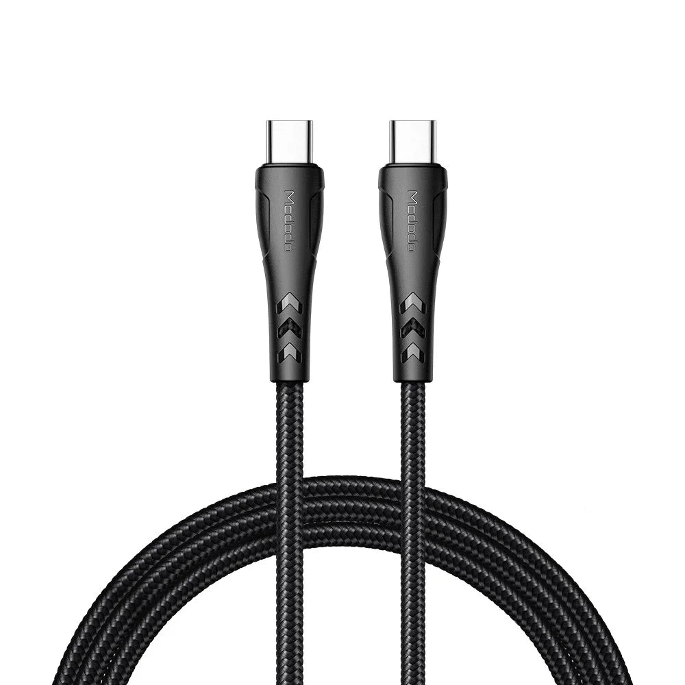 MCDODO for iPhone 15 Series Nylon Braided 1.2M USB-C to USB-C Fast Charger Cable for Samsung Huawei Xiaomi - 1