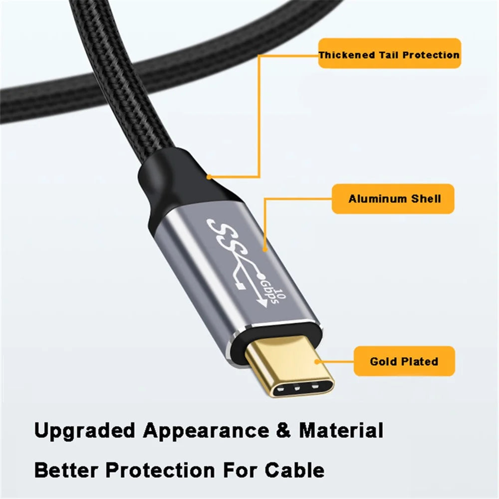2m 100W PD USB-C QC4.0 4K Fast Charging Cable Data Video Transmission USB3.1 Gen2 10Gbps Thunderbolt 3 Cord for MacBook Air/iPad Pro 2020 - 7