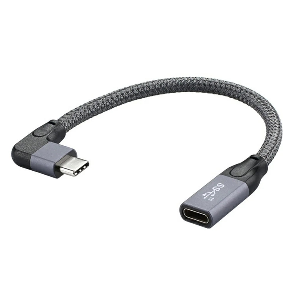 0.2m 100W PD 5A Elbow USB3.1 Gen 2 Type-C Extension Cable 4K 60Hz 10Gbps USB-C Cord for Macbook ASUS HP Laptop - 1