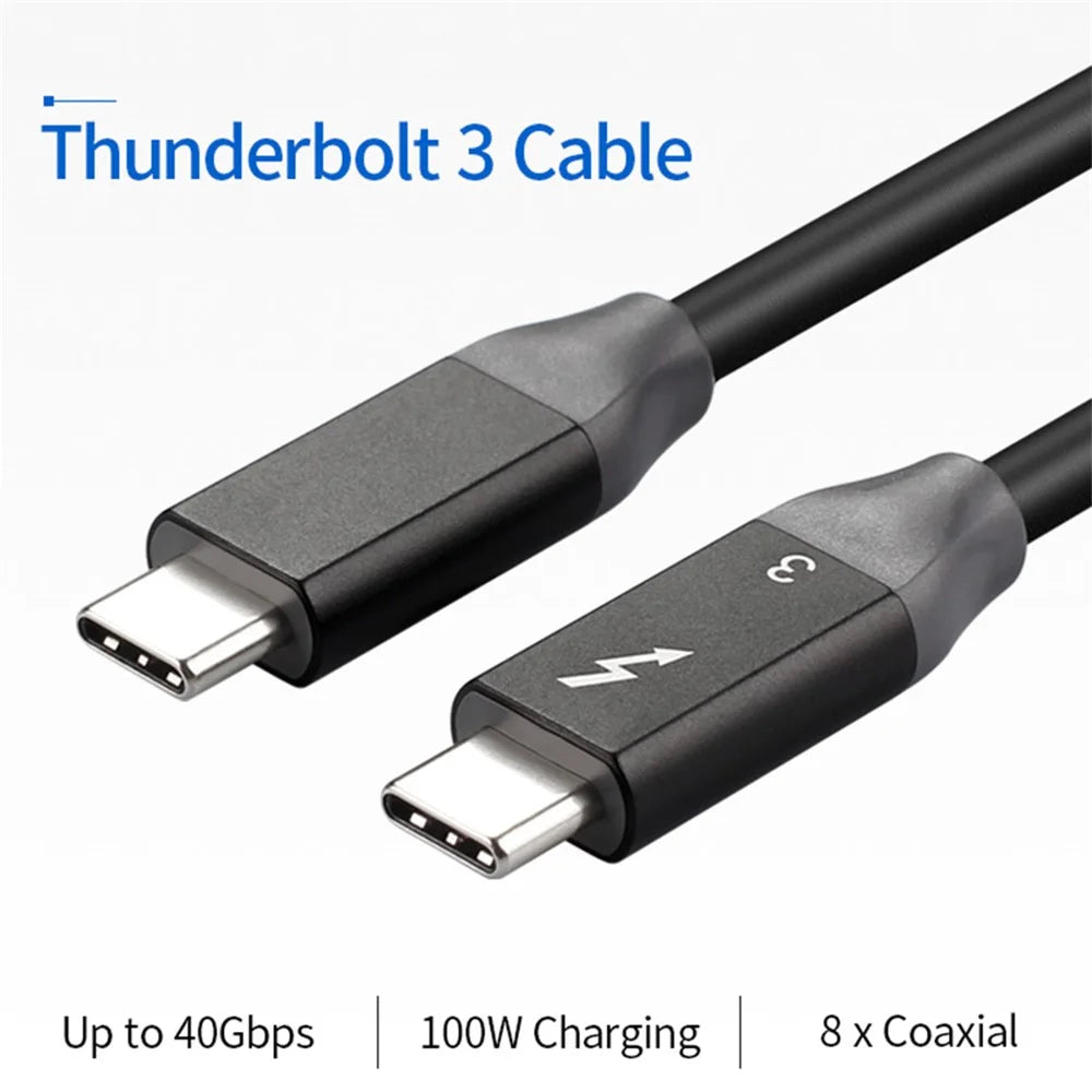 0.9m USB-C to USB-C PD 100W Fast Charging Cable USB3.1 Thunderbolt 3 40Gbps Cord for MacBook Pro/iPad Pro - 2