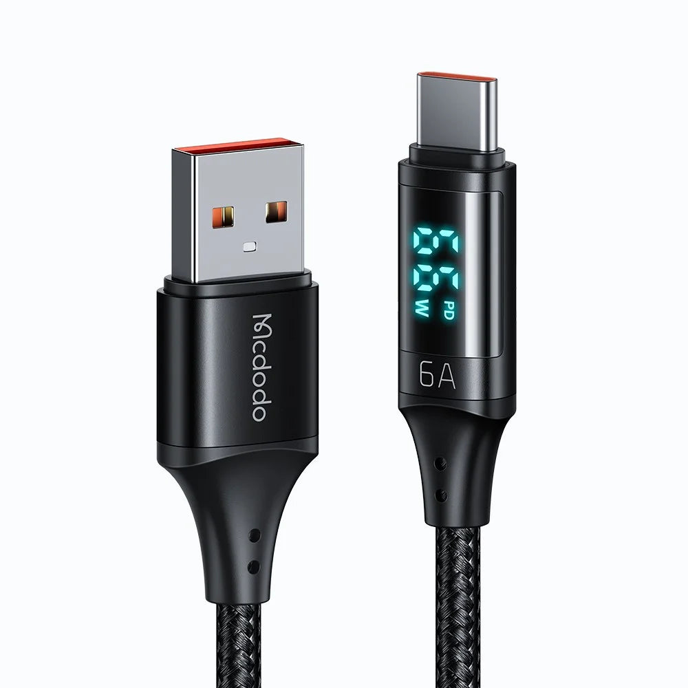MCDODO MDD CA-1080 for iPhone 15 Series 1.2m Digital Display 6A Type-C Charge Data Cable Cord - Black - 2