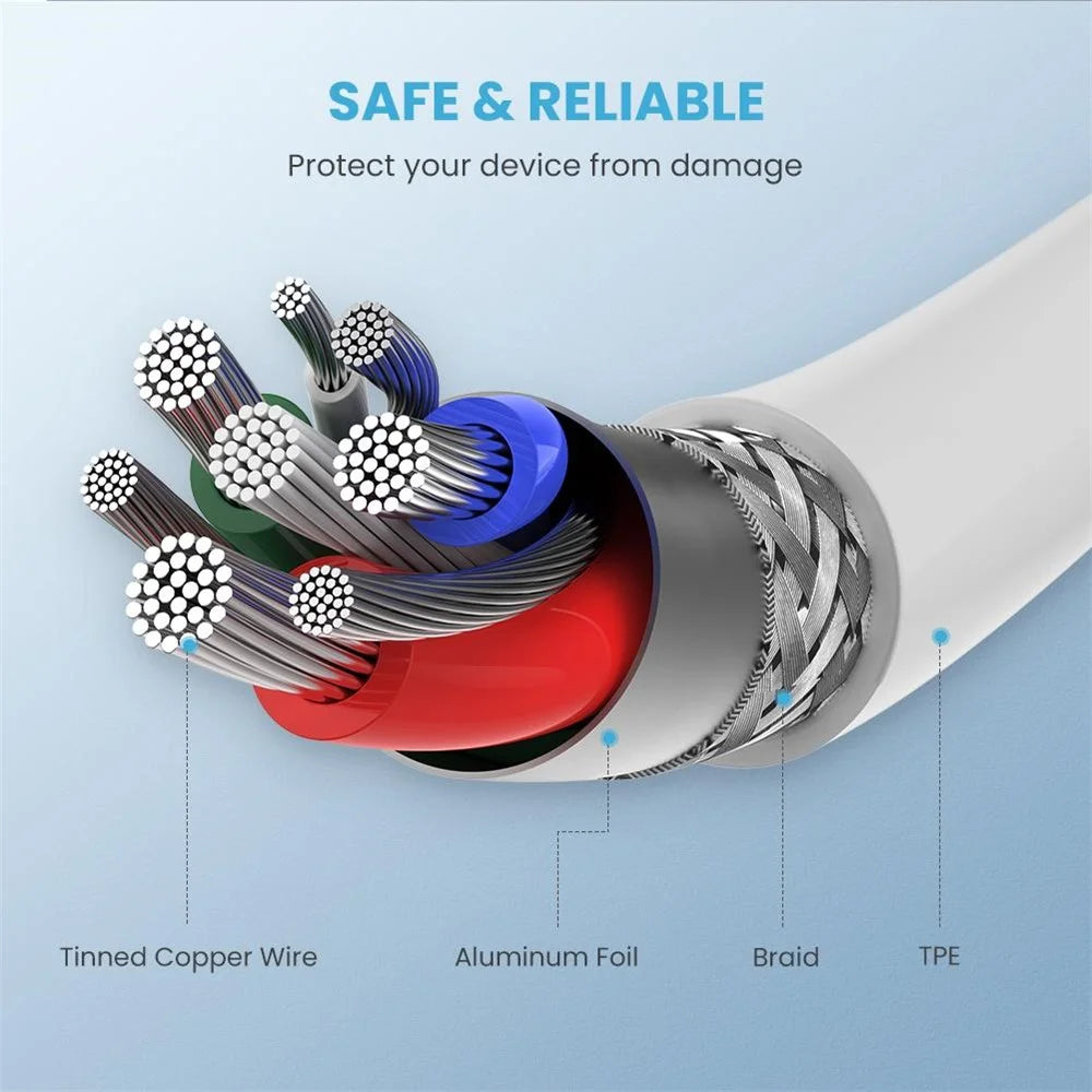 UGREEN 0.25m MFI Certified Type-C to Lightning Data Cable 3A PD Fast Charging Wire - 6