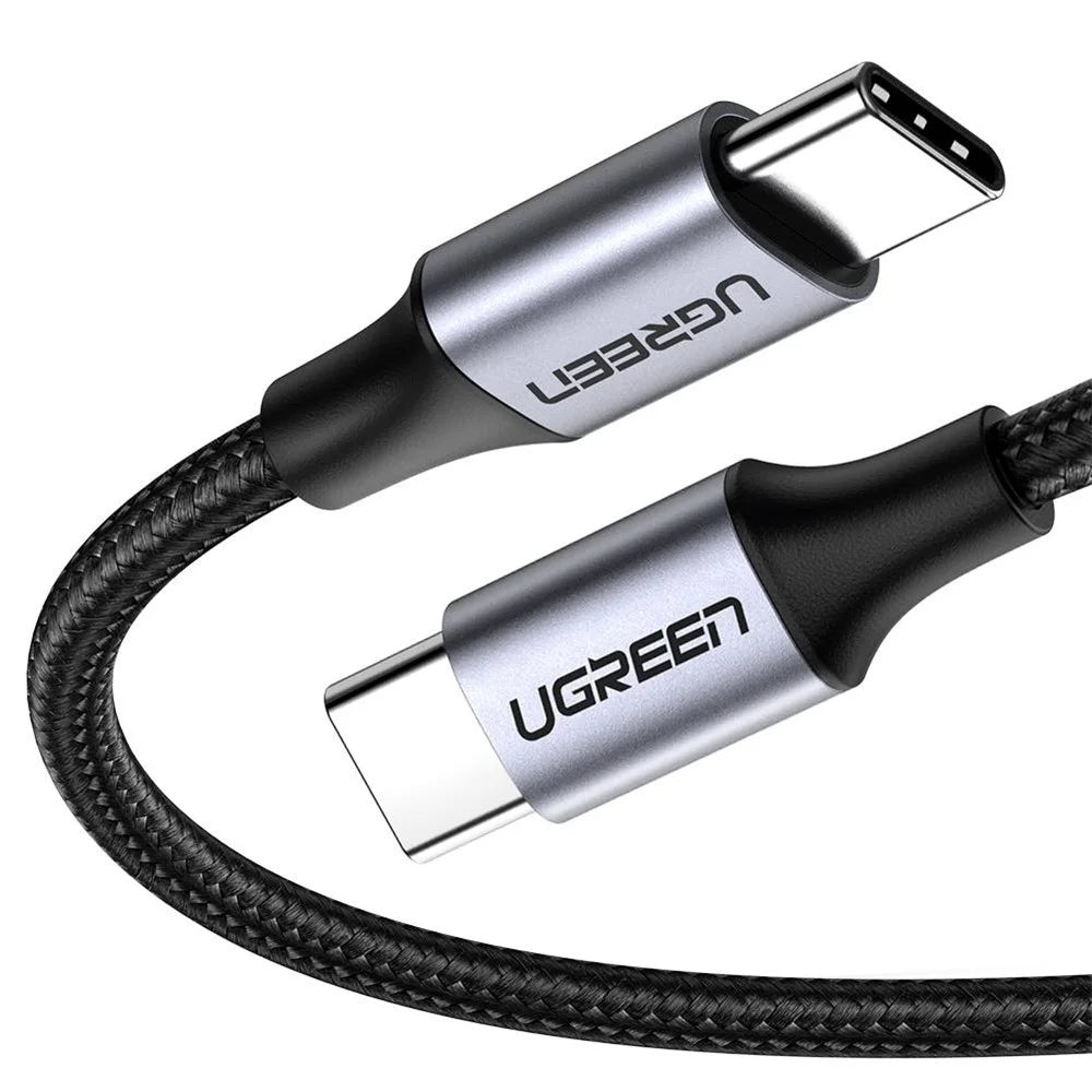 UGREEN 1.5m 60W PD Fast Charging Cord for Huawei Matebook/MacBook/iPad Pro USB C to Type C Nylon Braided Data Transfer Cable - 1