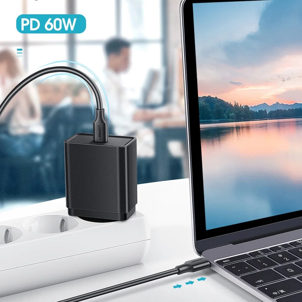 UGREEN for iPhone 15 Series 0.5m USB C to Type-C High Speed Data Transmission Cable Support PD 60W QC3.0 Fast Charging - 6