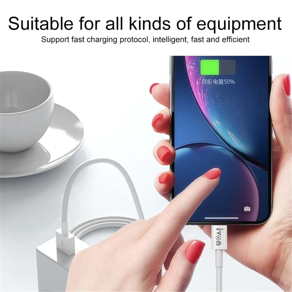 IVON CA72 for iPhone 15 Series 3-Meter Type-C Cable Fast Charging High-Speed Data Transmission Cell Phone Cord - 2