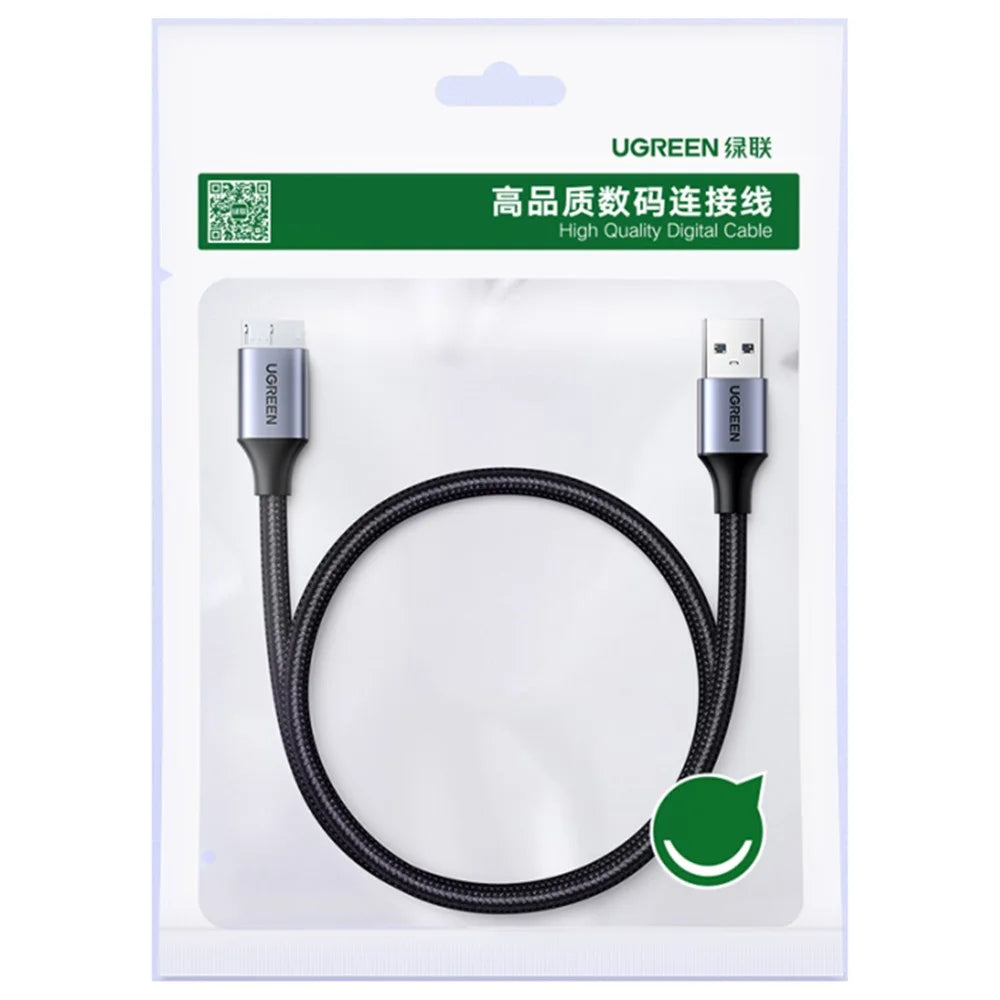 UGREEN 80793 1m USB 3.0 to Micro USB Charge Cord Nylon Braided Data Transmission Cable USB A to Micro B Line - 7