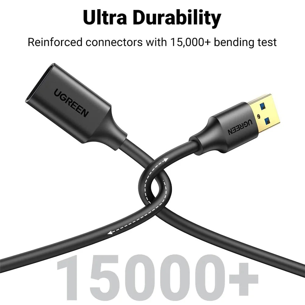 UGREEN 10373 2m USB 3.0 Male to Female Extension Cable Fast Data Transfer for Webcam USB Keyboard Mouse Flash Drive - 5