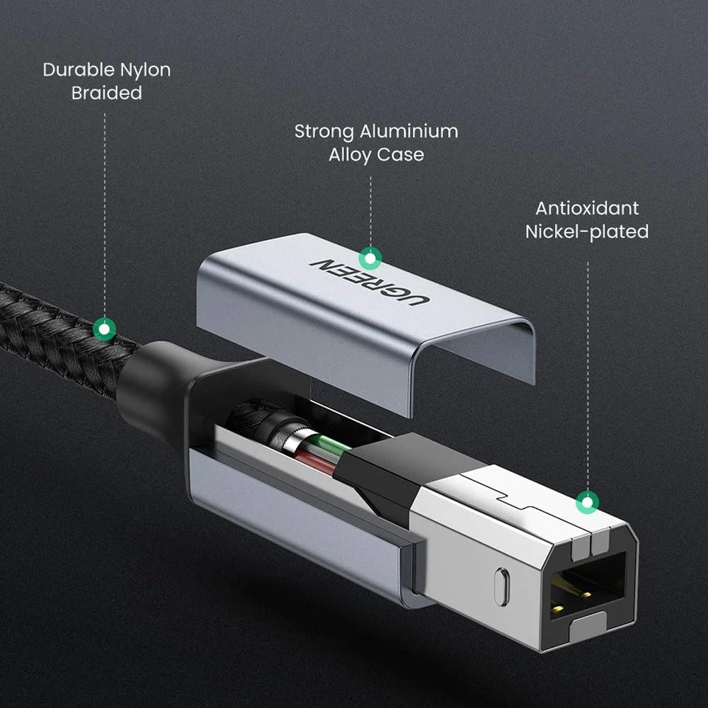 UGREEN 3m For MacBook Pro Epson HP Canon Samsung USB C to USB B 2.0 Printer Cable - 6