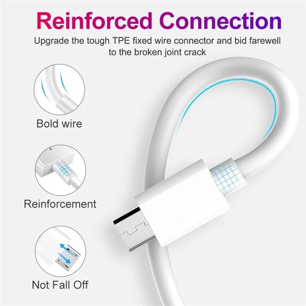 50cm USB to Micro USB Copper Core Charging Cable TPE Wire for Android Mobile Phone Tablet - White - 5