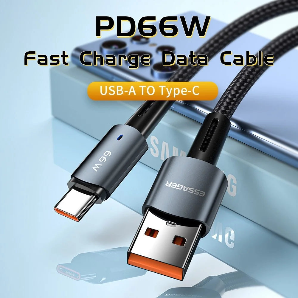 ESSAGER 3m Super Long Charging Cable Tangle-free USB to Type C 6A Fast Charging 480Mbps Transmission Data Cord - 2
