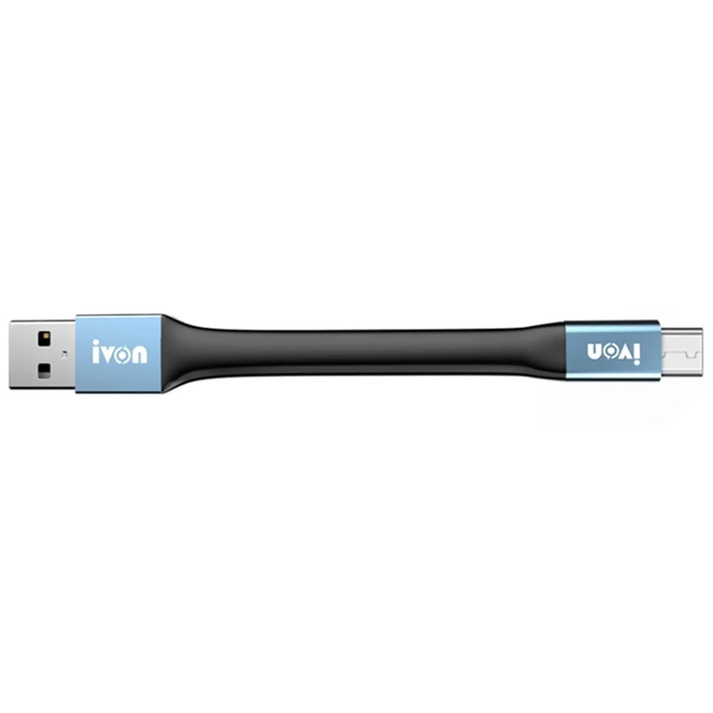 IVON CA90 for iPhone 15 Series 14.5cm Data Cable 3.1A USB to Type-C TPE Cord with Keychain - Grey - 2
