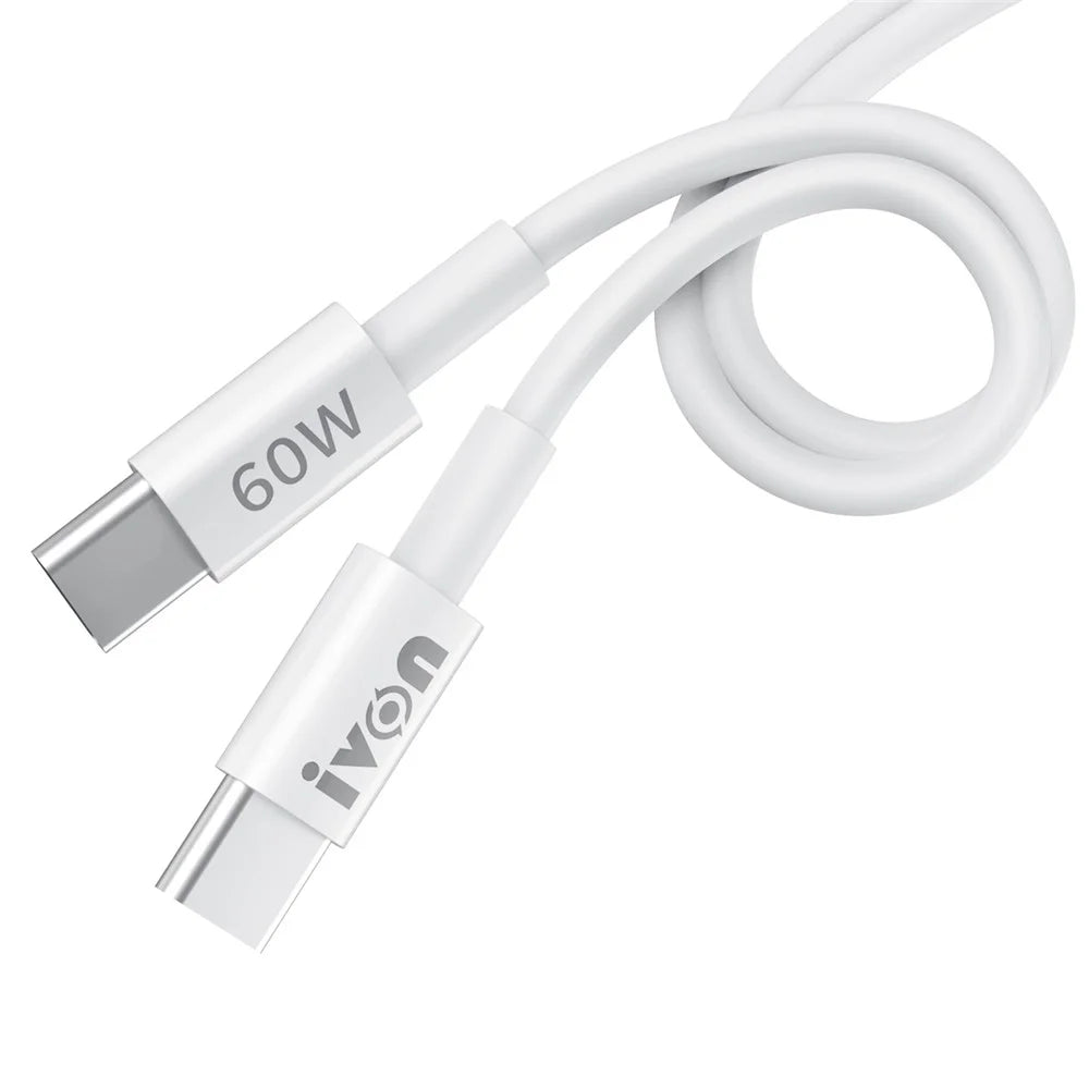 IVON CA203 for iPhone 15 Series 1m 60W PD Type-C to Type-C Fast Charging Cord Data Cable - 1