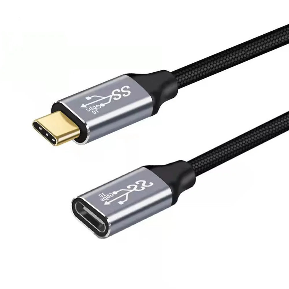 0.25m Type-C to Type-C 3.1 Gen2 Male to Female Extension Cable 4K/60HZ 10Gbps Data Cord - 1