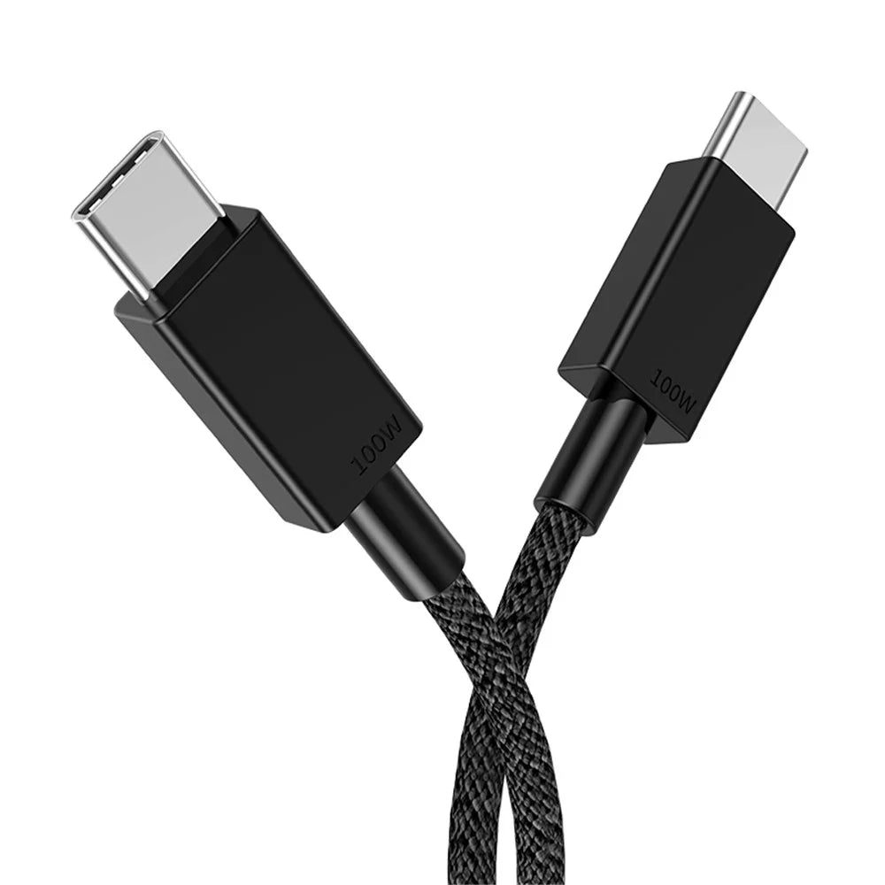 1m Cell Phone Cable Tear-resistant PD 100W Type C Fast Charging Wire for Tablet and Laptop - Black - 6