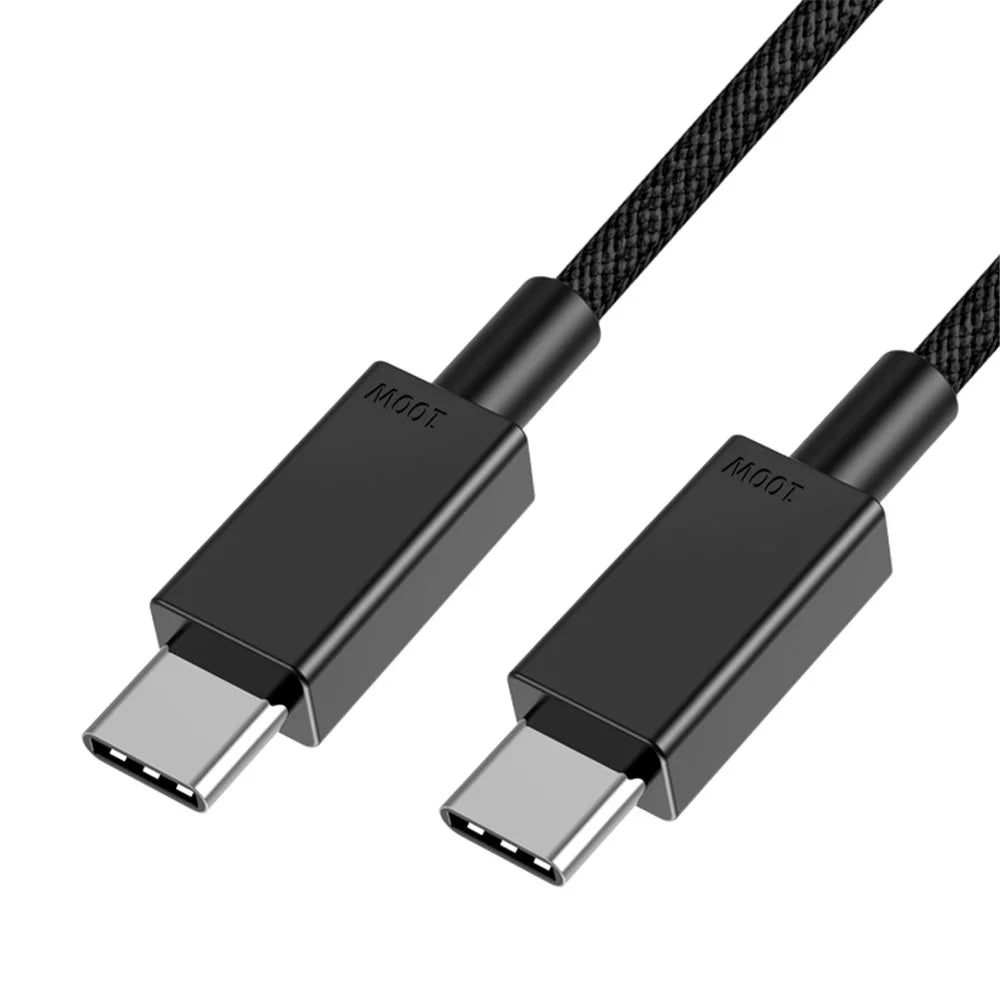 1m Cell Phone Cable Tear-resistant PD 100W Type C Fast Charging Wire for Tablet and Laptop - Black - 7