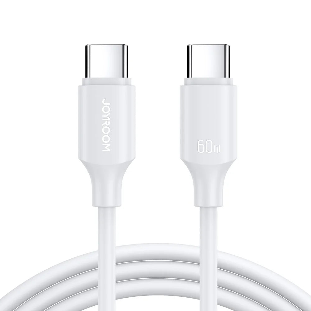 JOYROOM S-CC060A9 1m Premium Series for iPhone 16-15 Series Type-C to Type-C Data Cable PD 60W Fast Charging Cord - White - 1