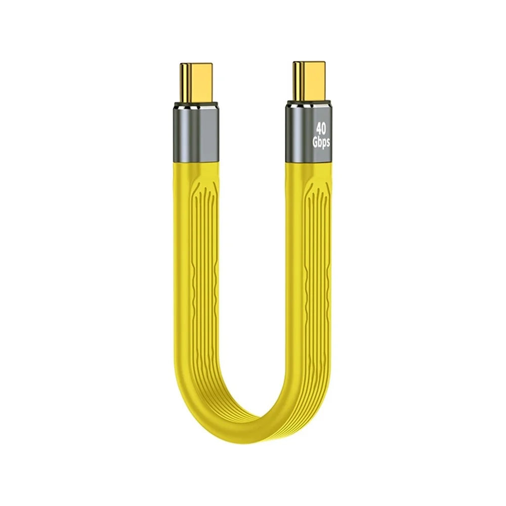 For iPhone 15 Series 40Gbps FPC Soft Data Cable Type-C to Type-C PD 100W Fast Charging Cord, Cable Length: 13.8cm - 1