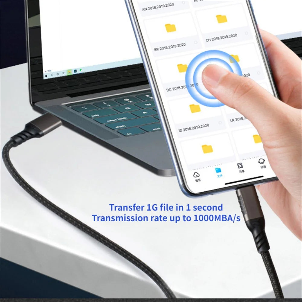 For iPhone 15 Series 0.5m USB 3.2 10Gbps Cable USB to Type-C Cord SSD Hard Drive Connection Wire 3A 60W QC 3.0 Fast Charging - 2