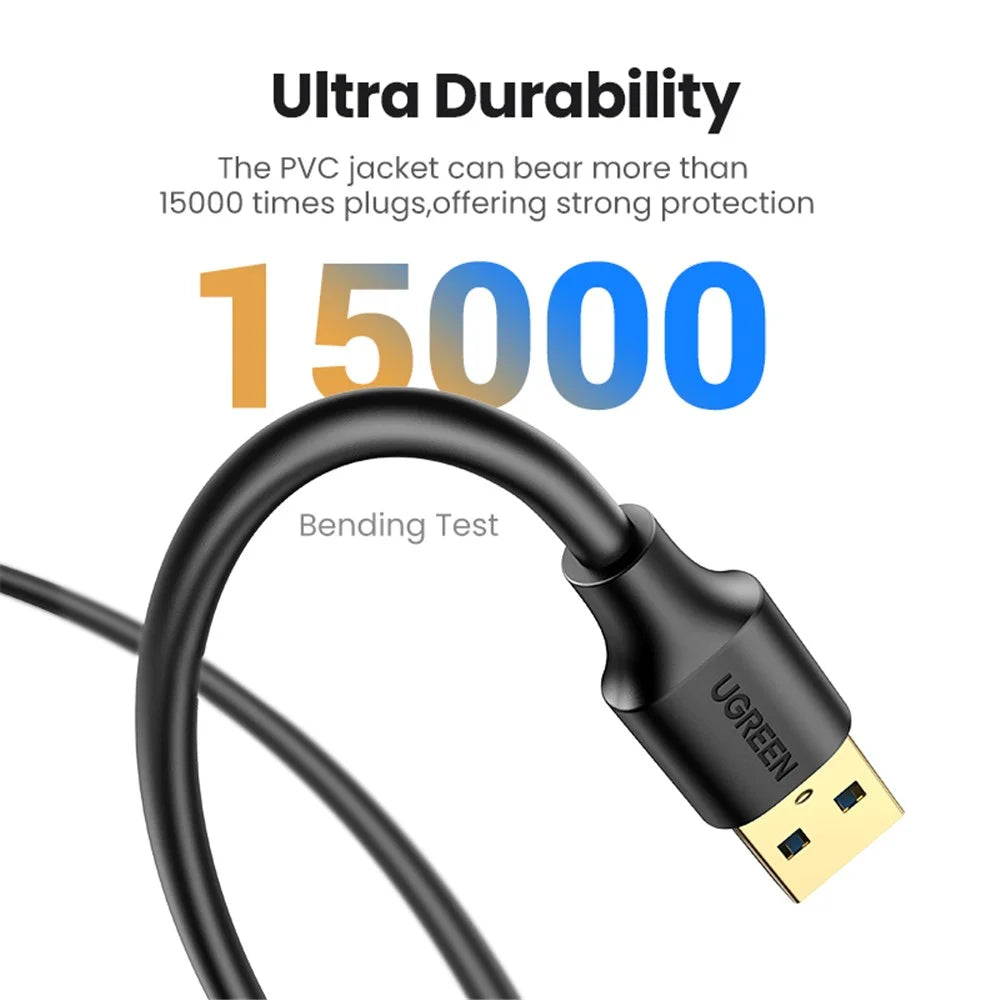 UGREEN 10373 2m 5Gbps High Speed USB 3.0 Extension Cable Gold-plated Connector Cord for PS4 / Xbox / USB Flash Drive / Printer - 3