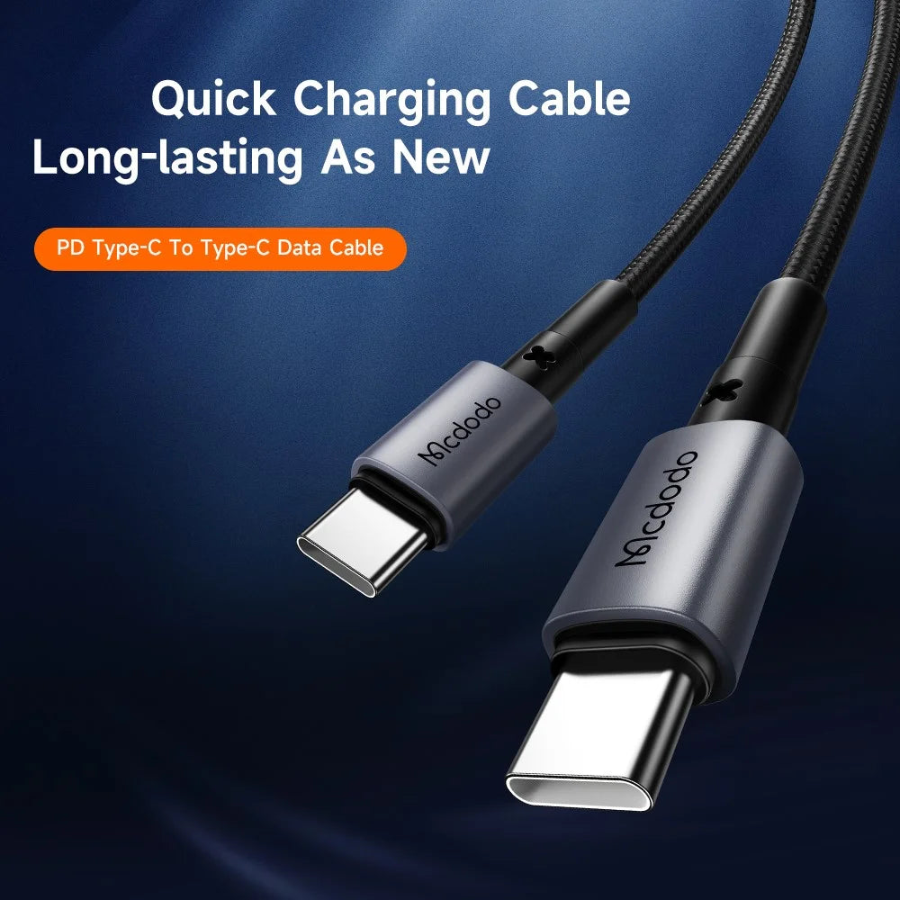 MCDODO Prism Series CA-3131 MDD 1.5m 60W Type-C to Type-C PD Phone Fast Charging Cord Data Cable - Black - 2