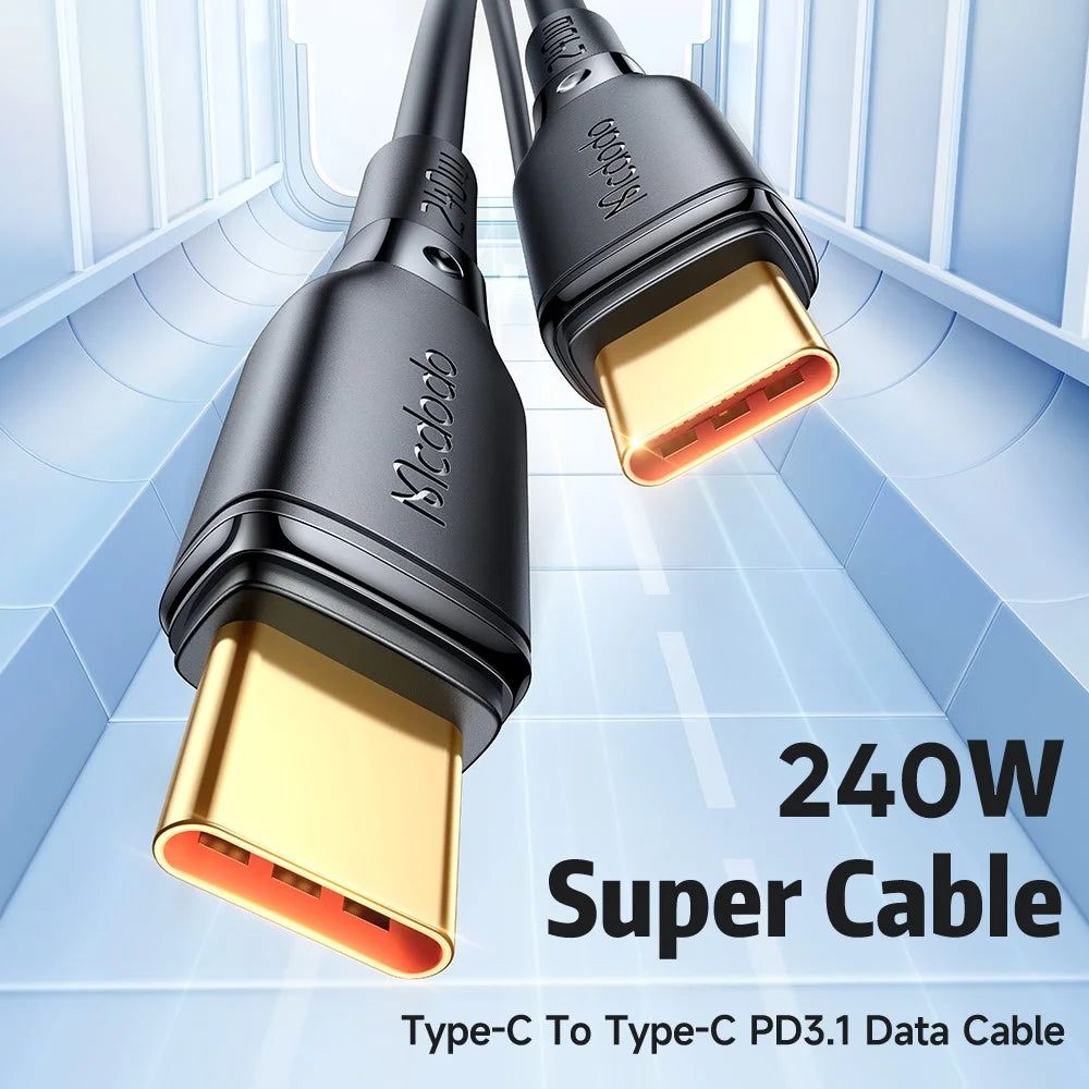 MCDODO CA-3311 MDD for iPhone 15 Series 2m Type-C to Type-C Cord PD 240W 5A Fast Charging Data Transmission Cable - Black - 2