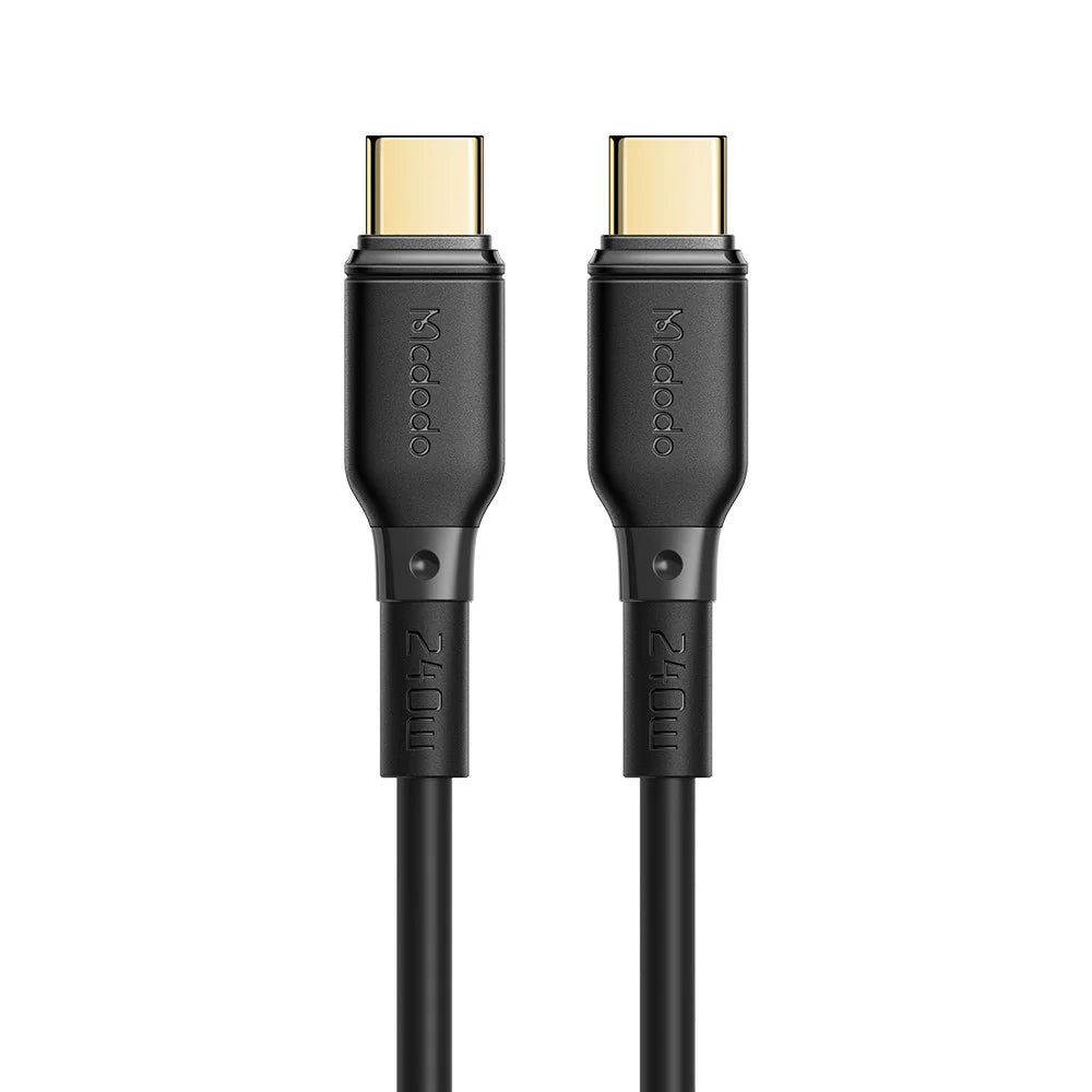 MCDODO CA-3310 MDD for iPhone 15 Series 1.2m Type-C Data Transmission Cable Gold-Plated Design USB-C PD 240W Fast Charging Cord - Black - 1