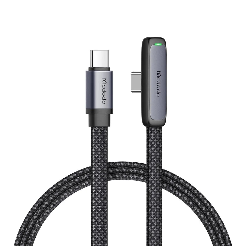 MCDODO CA-3360 MDD for iPhone 15 Series 1.2m Type-C to Type-C 3.25A PD65W Fast Charging Cable 90 Degree Elbow Data Cord - Black - 1