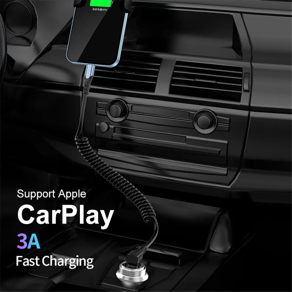 ENKAY HAT PRINCE 1.5m Type-C to Lightning Fast Charging Cable PD 27W Spring Retractable Elbow Data Cord - 2