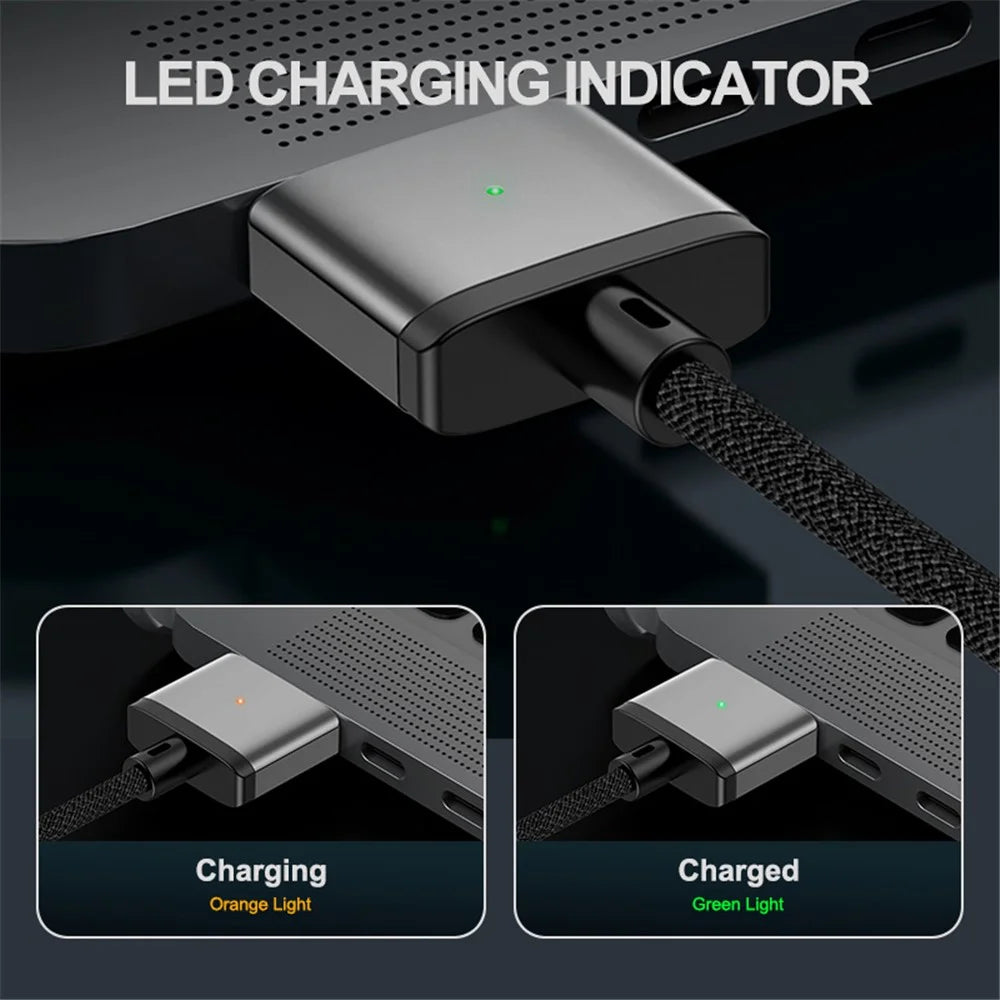 ENKAY 2m PD 140W Compatible with MagSafe 3 USB-C to Magnetic Charging Cable for MacBook - Grey - 4