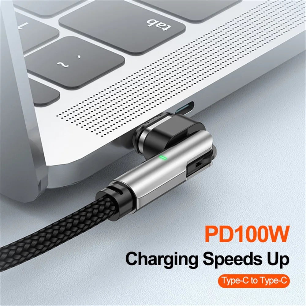 ENKAY 1m USB-C to Type C / iP 2-in-1 PD 100W / 27W 180 Degree Rotation Magnetic Charging Cable - 4