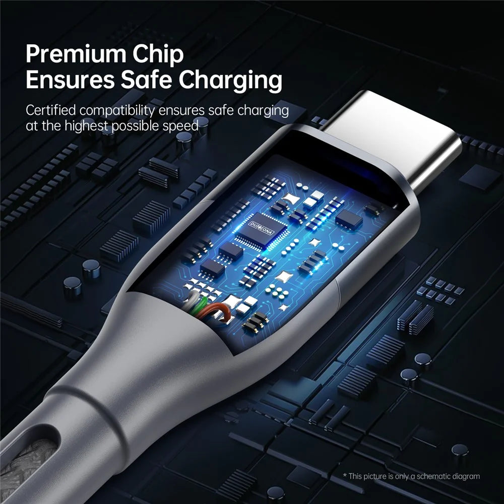 DUZZONA A2 for iPhone 16-15 Series 2m PD 65W USB-C to USB-C Fast Charging Cable Nylon Braided Data Cord - Grey - 7