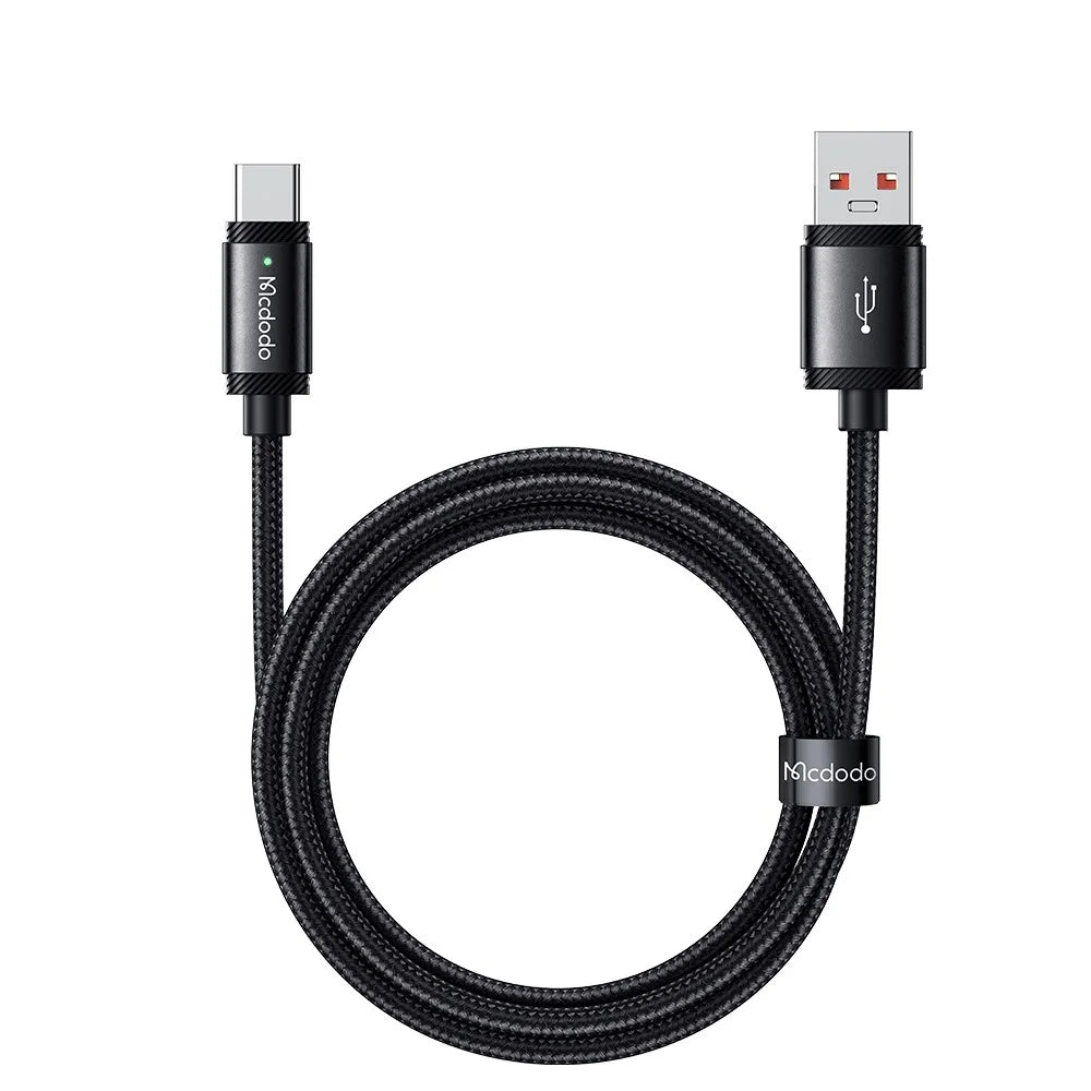 MCDODO CA-4730 MDD for iPhone 15 Series 1.5m USB-A to Type-C Fast Charging Cable 120W Data Transmission Nylon Braided Cord - Black - 2