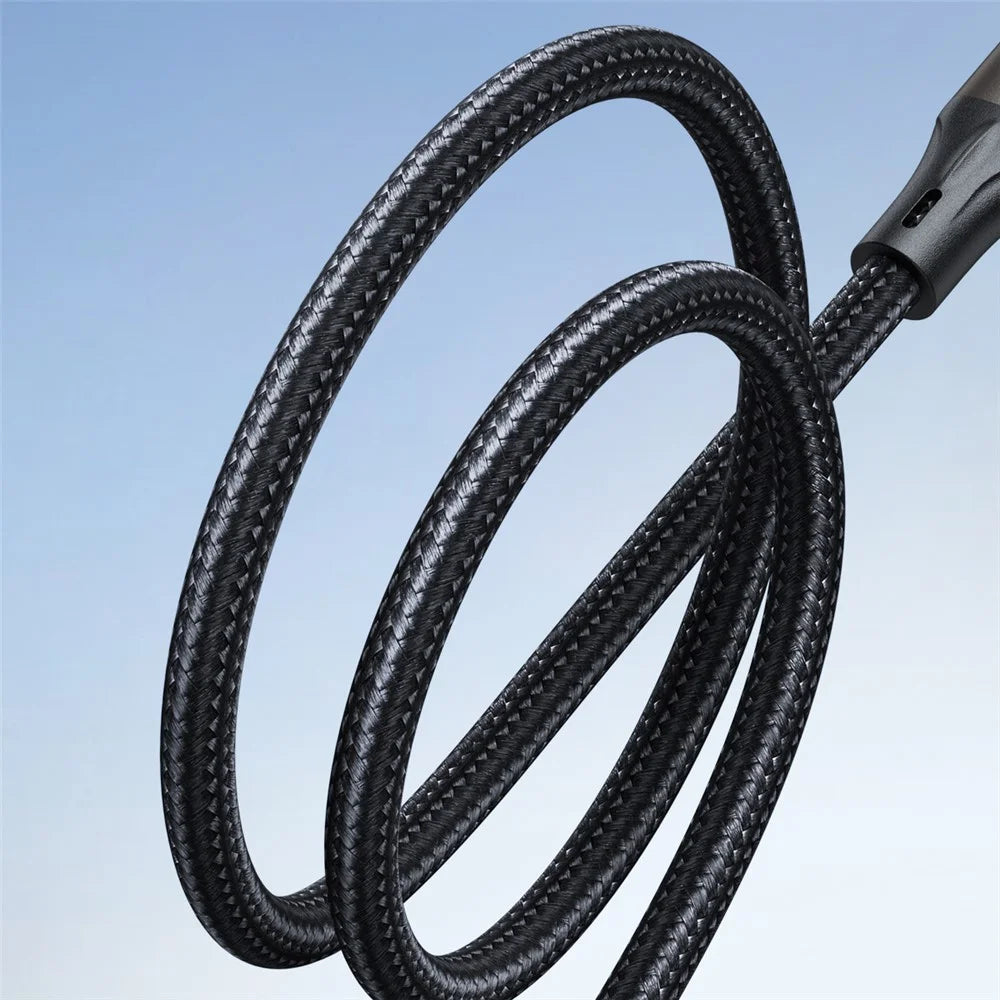 JOYROOM SA25-AC3 1.2m Light-Speed Series for iPhone 16-15 Series USB-A to Type-C Cable Nylon Braided 3A Fast Charging Cord - Black - 2