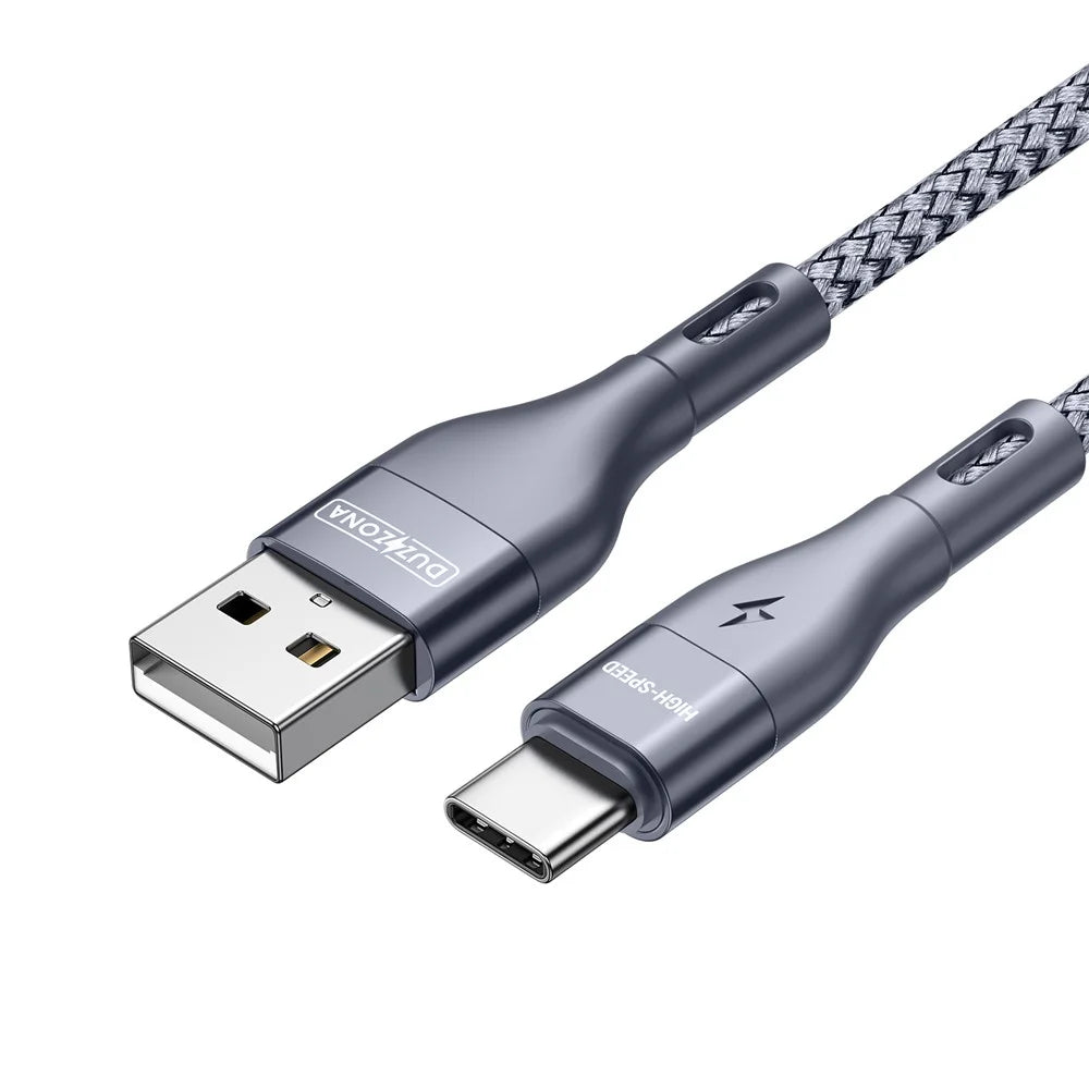 DUZZONA A8 for iPhone 15 Series 1m USB-A to Type-C 480Mbps Data Cable Nylon Braided Phone Charging Cord - 2