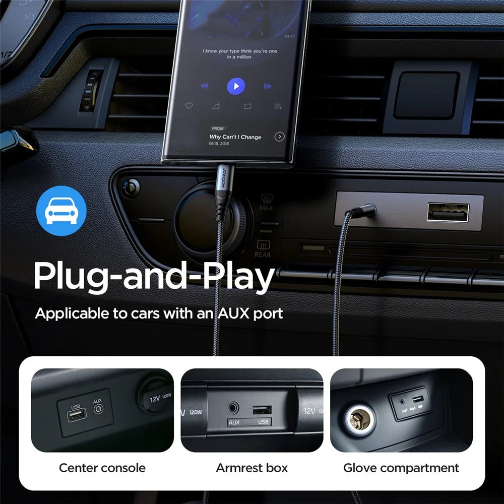 JOYROOM SY-A07 for iPhone 15 Series AUX Audio Cable Type-C to 3.5mm 1.2m Audio Adapter Hi-Fi Headphone Car Stereo Cord - 2